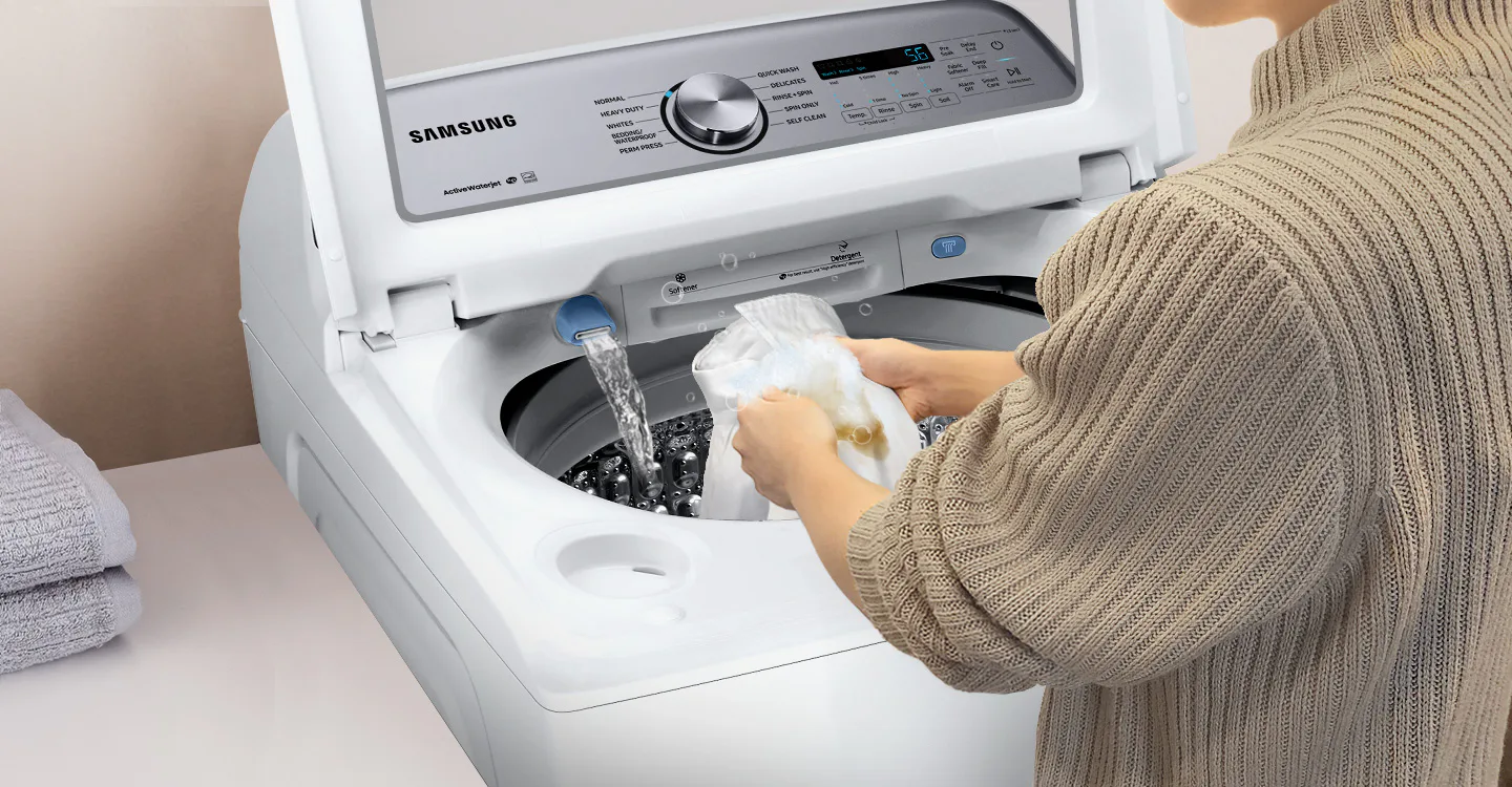 Samsung Washer with ActiveJet pre-treat faucet